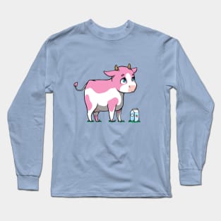 cute strawberry milk cow Long Sleeve T-Shirt